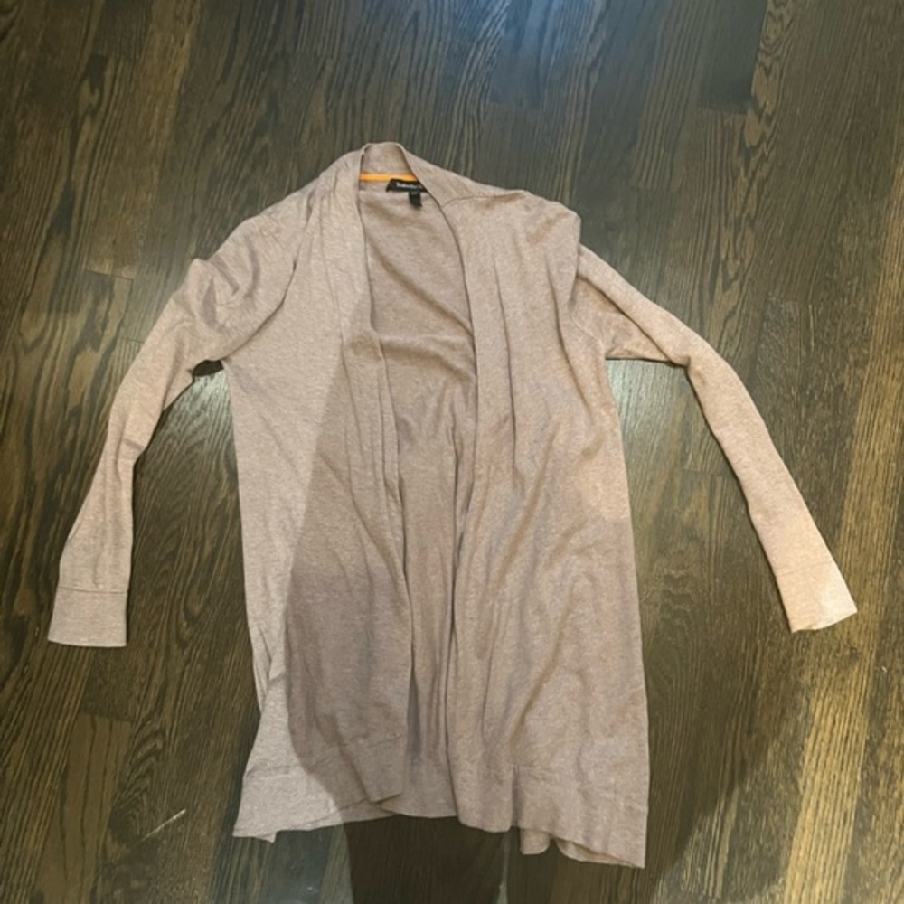 Isabella Oliver Open Cardigan in taupe. Soft, comfortable lightweight Y2K 2000s